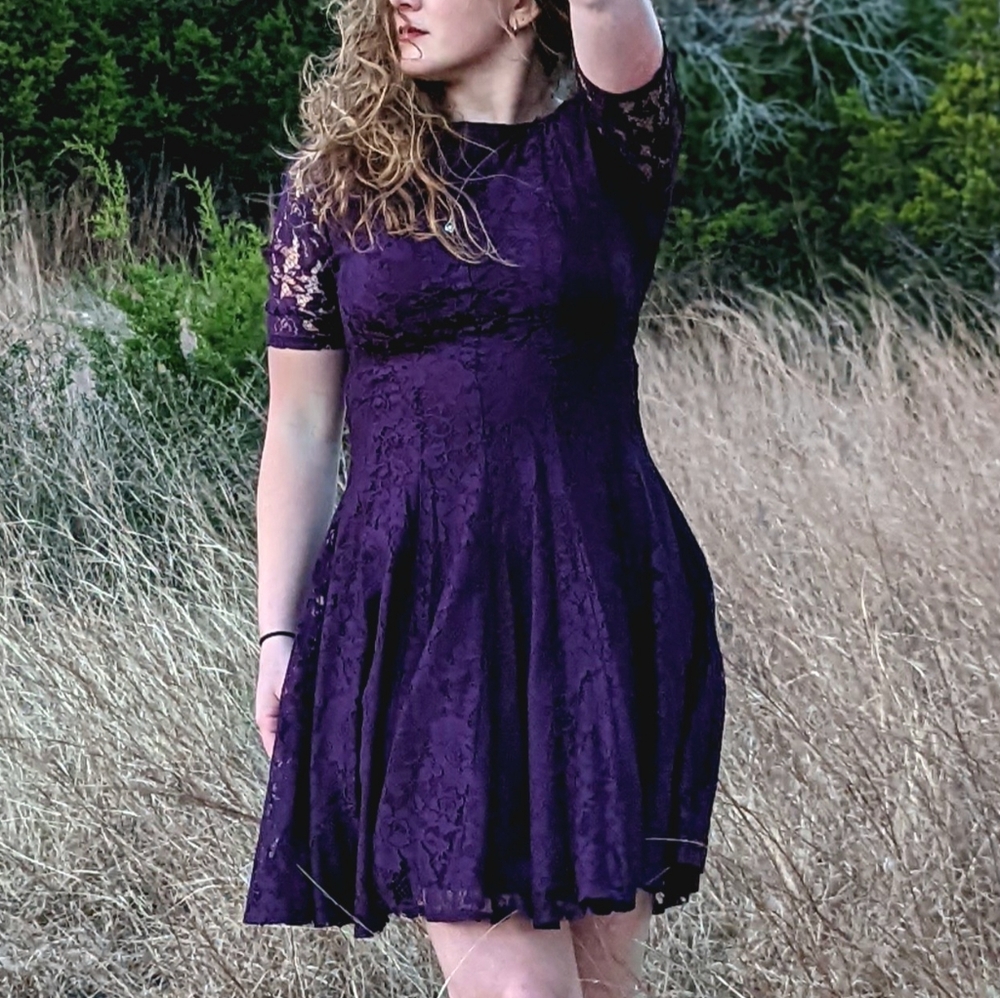 Purple lace dress